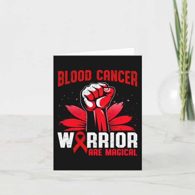 Tarjeta Los Guerreros Del Cáncer De Sangre Son Cinta Roja  (Anverso)