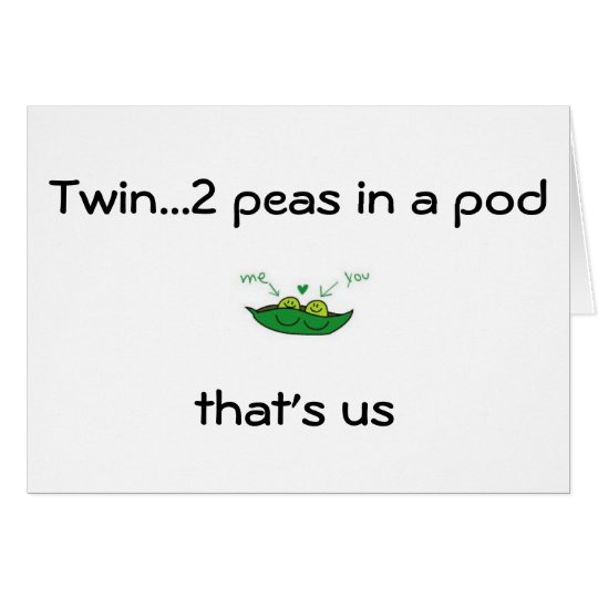 TARJETA LOS GUISANTES DE TWIN-YOU/ME 2 EN UN POD=BIRTHDAY