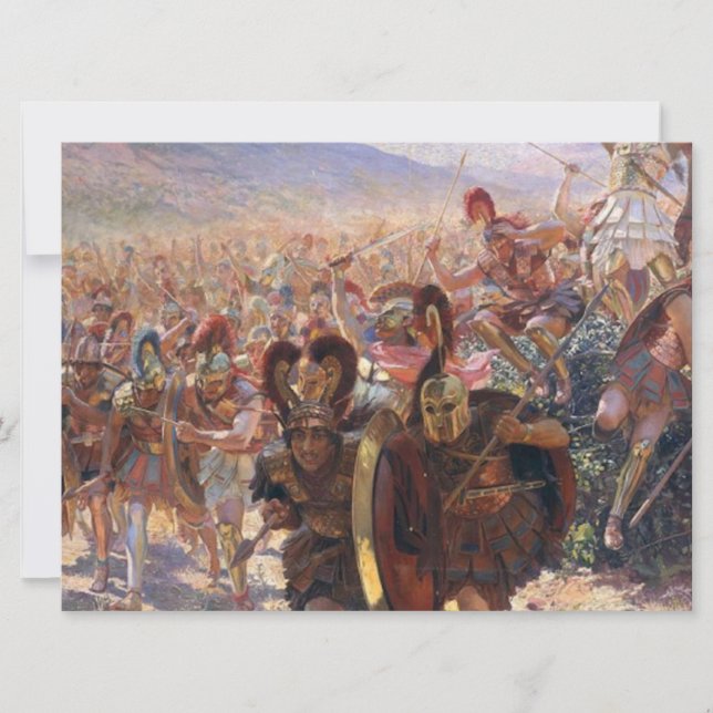 Tarjeta Los héroes de la batalla de Maratón (Rochegrosse) (Anverso)