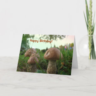 Tarjeta Los hongos del campo feliz cumpleaños