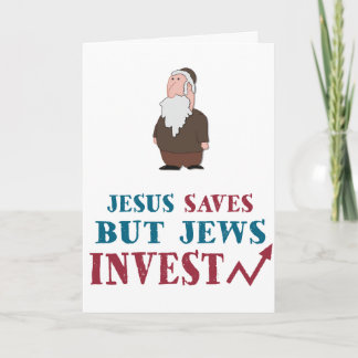 Tarjeta Los judíos invierten - humor judío de las finanzas