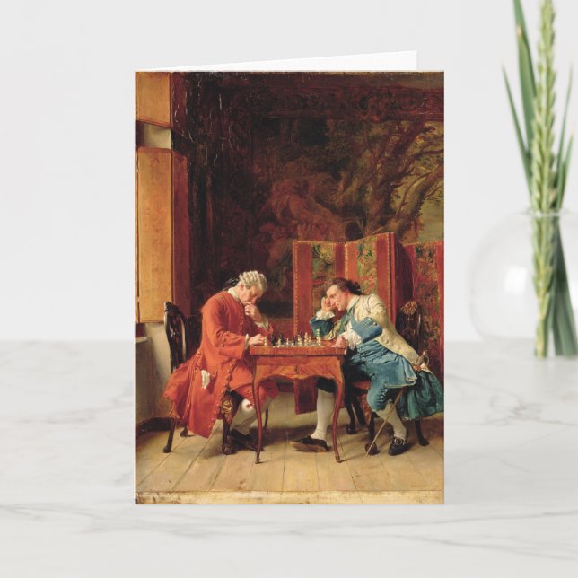 Tarjeta Los jugadores de ajedrez, 1856 (Anverso)