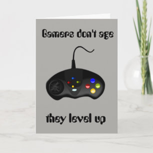 Tarjeta Los jugadores no envejecen, suben de nivel Cumplea