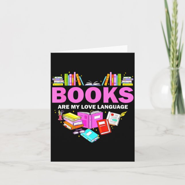 Tarjeta Los libros son mi lenguaje del amor Lectora apasio (Anverso)