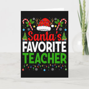 Tarjeta Los maestros favoritos de Santa Navidad divertida