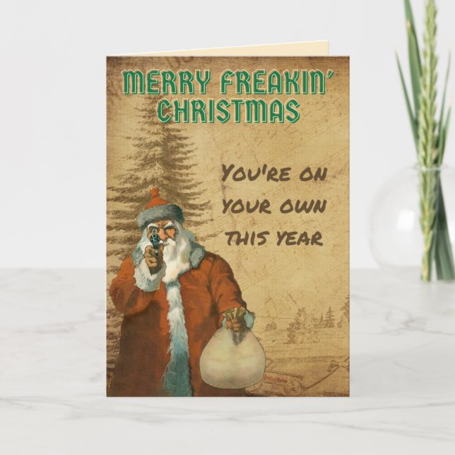Tarjeta Los malos Navidades de Santa Merry Freakin (Anverso)