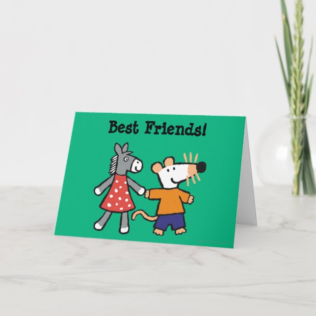 Tarjeta Los mejores amigos Maisy y Dotty se mantienen mano (Anverso)