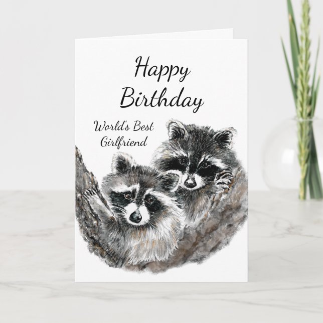 Tarjeta Los mejores animales del mapache del cumpleaños de (Anverso)