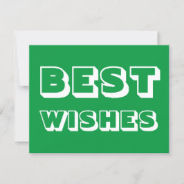 Tarjeta Los mejores deseos, buena suerte, blanco verde