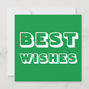 Tarjeta Los mejores deseos, buena suerte, blanco verde
