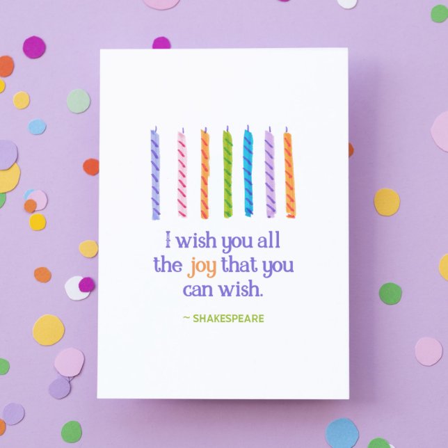 Tarjeta Los mejores deseos de Shakespeare Cumpleaños Retro (Subido por el creador)