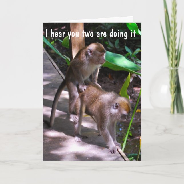 Tarjeta Los mejores deseos de un Boda humorístico para una (Anverso)