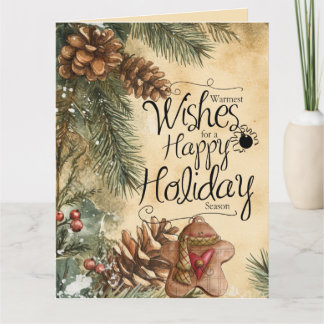 Tarjeta Los mejores deseos Felices fiestas Pan de jengibre