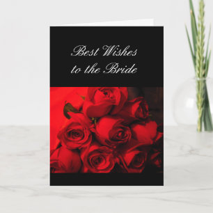 Tarjeta "Los mejores deseos para la novia" - Crimson Rose 