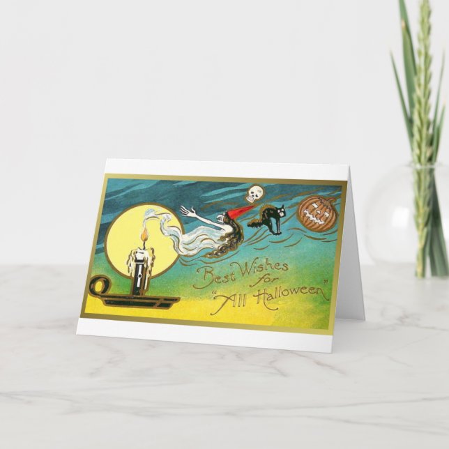 Tarjeta Los mejores deseos para toda Halloween (Anverso)