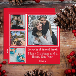 Tarjeta Los mejores Navidades amigos de la foto moderna en