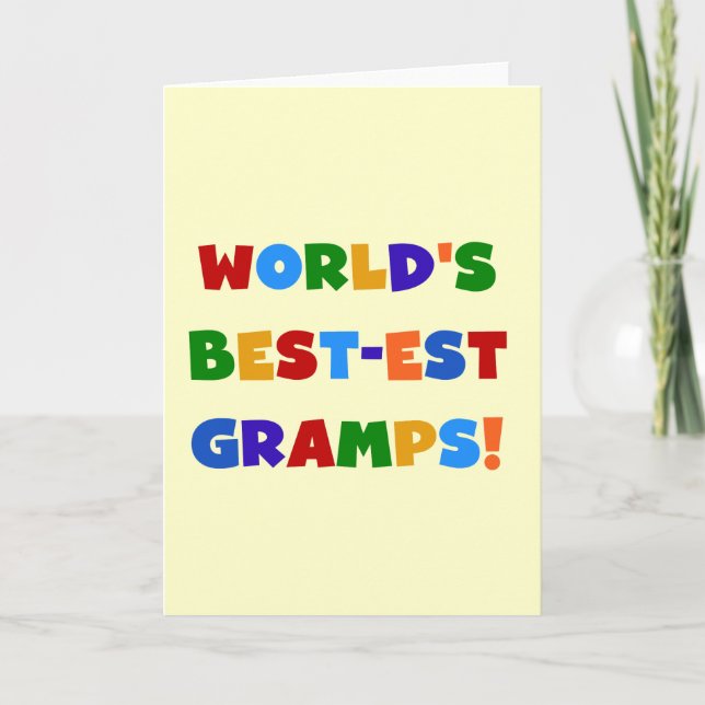 Tarjeta Los mejores regalos de Gramps del mundo brillante (Anverso)