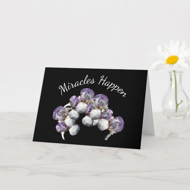 Tarjeta Los Milagros Ocurren Iris Flores Inspiradoras (Planta pequeña)