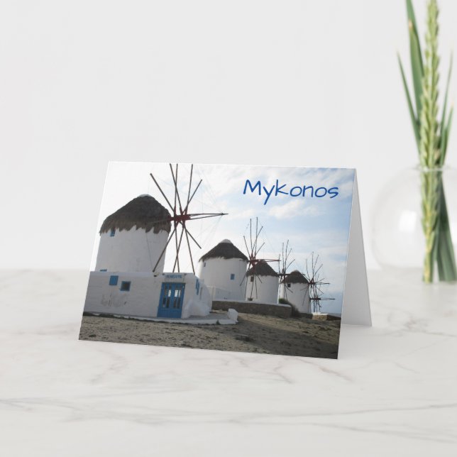 Tarjeta Los molinos de viento, Mykonos, Grecia (Anverso)