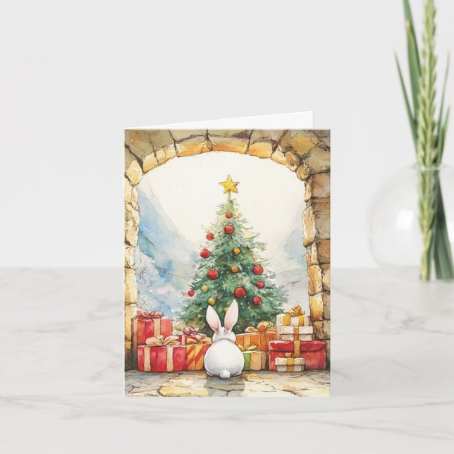 Tarjeta Los Navidades Bunny Happy Holidays (Anverso)