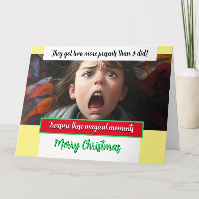 Tarjeta ¡Los navidades Cargan QUE TIENEN DOS PRESENTES MÁS (Anverso)