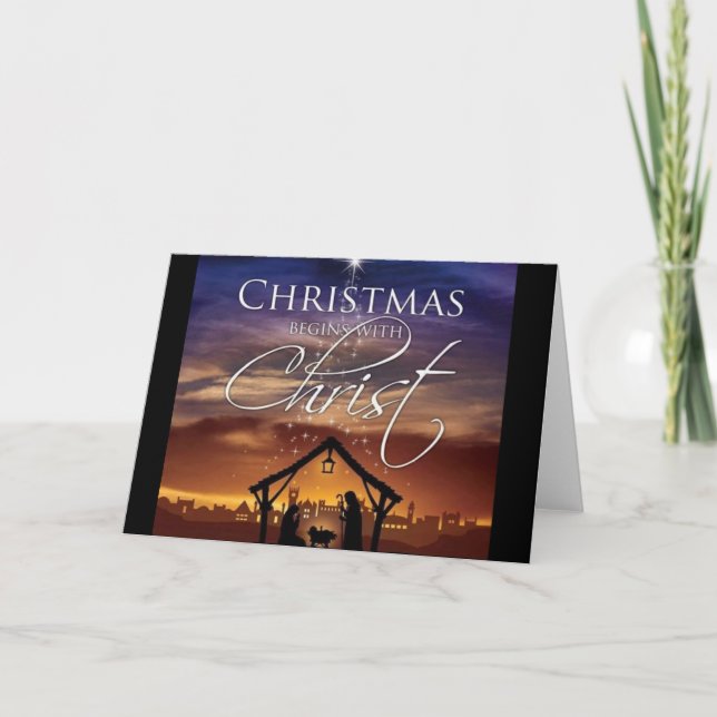Tarjeta Los navidades comienzan con Cristo (Anverso)