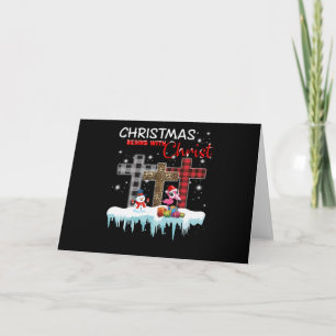 Tarjeta Los navidades comienzan con Cristo Ama Flamingo
