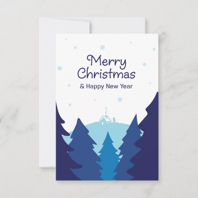 Tarjeta Los Navidades de invierno celebran saludos. (Anverso)