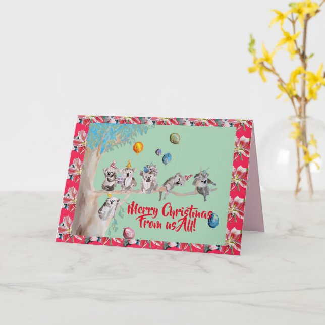 Tarjeta Los Navidades de Koala Nos Cuentan La Divertida Fe (flor amarilla)