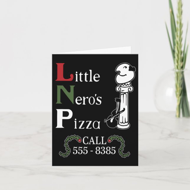 Tarjeta Los Navidades de pizza de Little Nero (Anverso)