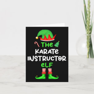 Tarjeta Los Navidades elfo del instructor de karate coinci