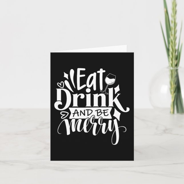 Tarjeta Los navidades se toman una bebida y se Navidades d (Anverso)