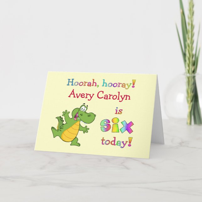 Tarjeta Los niños adoran el sexto cumpleaños como personal (Anverso)