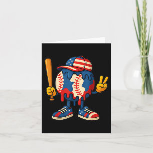 Tarjeta Los Niños De Béisbol Con El Crema De Hielo Regresa
