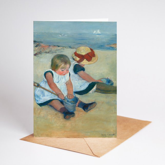 Tarjeta Los niños de la playa | Mary Cassatt (Subido por el creador)