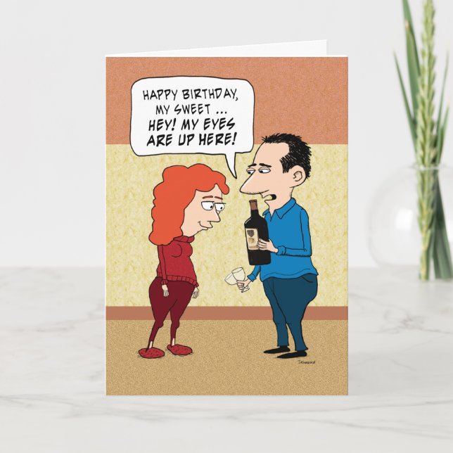 Tarjeta Los Ojos Divertidos Están Aquí (Anverso)