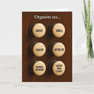 Tarjeta Los organistas son muchas cosas y más fuertes que