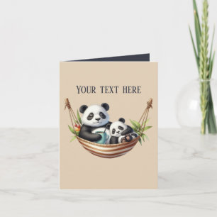 Tarjeta Los osos de panda de bebé de Mommy cutáneos añaden