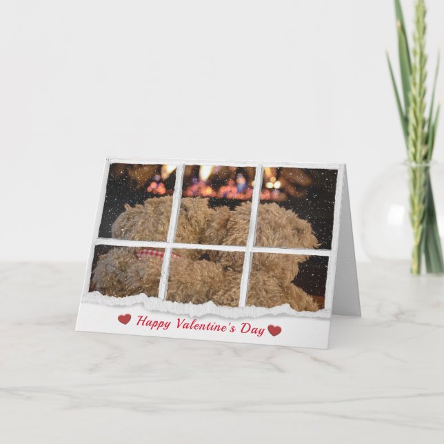 Tarjeta Los osos de peluche de San Valentín adoran la chim (Anverso)