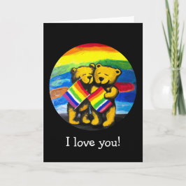 Tarjeta Los osos de personalizable aman a la pareja LGBT c
