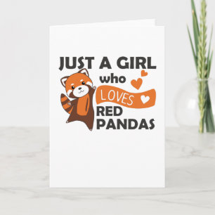 Tarjeta Los pandas rojos Chicas aman el Panda rojo Kawaii