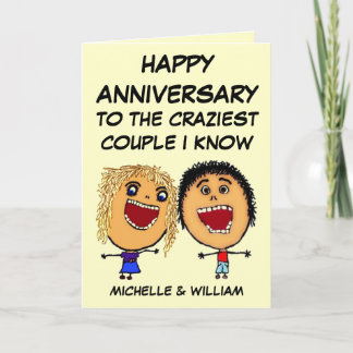 Tarjeta Los pares más locos del aniversario feliz que sé