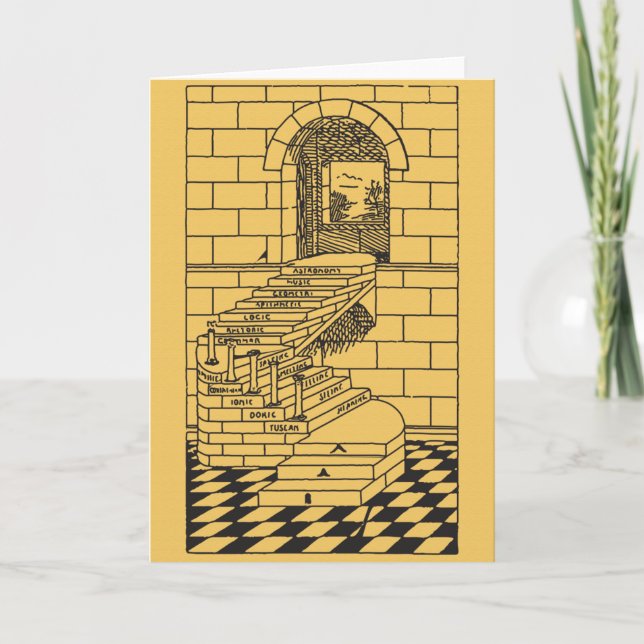 Tarjeta Los pasos de la masonería (Anverso)