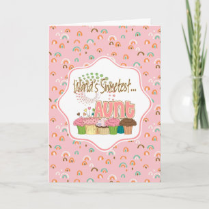 Tarjeta Los pasteles de tía más dulces del mundo