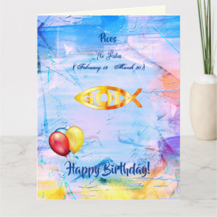 Tarjeta Los Peces - Cumpleaños de Piscis (19 de febrero -