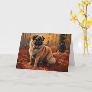 Tarjeta Los pekingeses en otoño se inspiran en las hojas