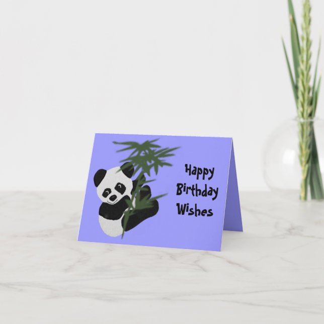 Tarjeta Los pequeños deseos de cumpleaños de Panda (Anverso)