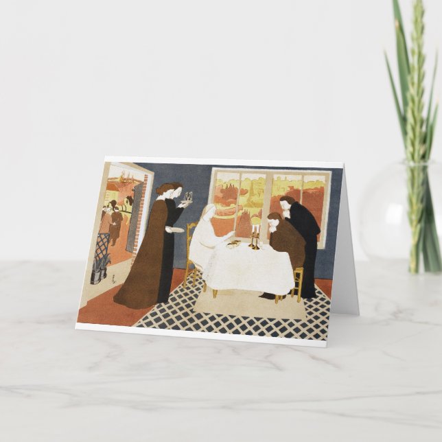 Tarjeta Los peregrinos de Emmaus, Maurice Denis (Anverso)