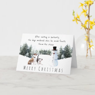 Tarjeta Los perros boxeadores se divierten con las navidad