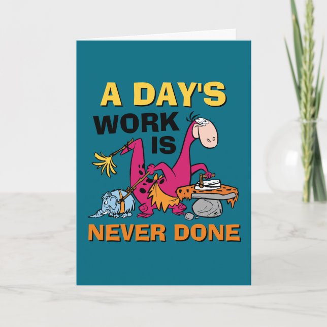 Tarjeta Los Picapiedra | Casa de limpieza Dino (Anverso)